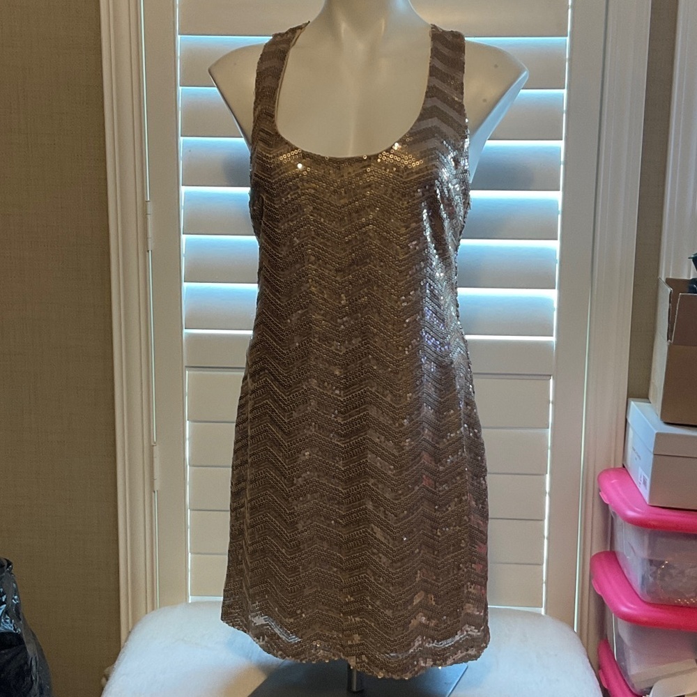 B Darlin Gold Sequin Mini Dress